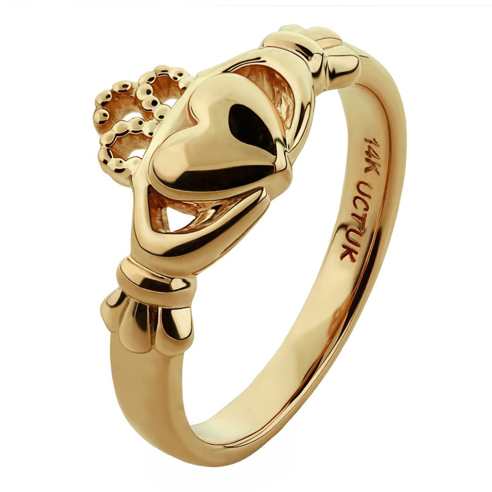 Gold Claddagh Ring ULG-6163Y in 14K Yellow Gold.– CladdaghRING.com