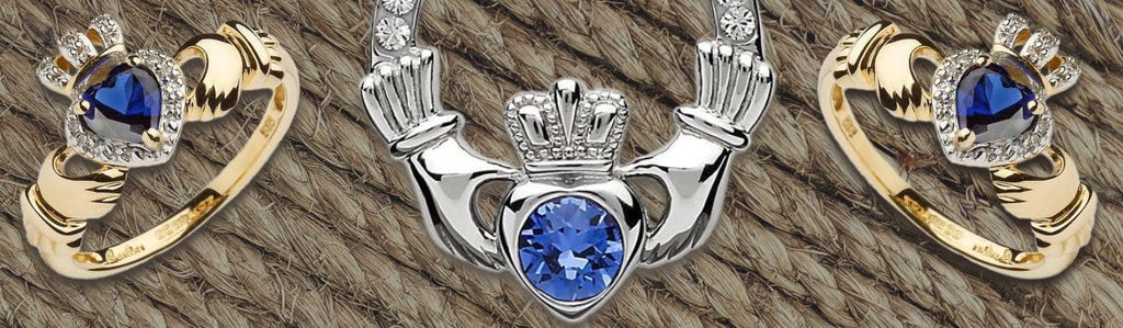 Claddagh ring with hot sale sapphire stone