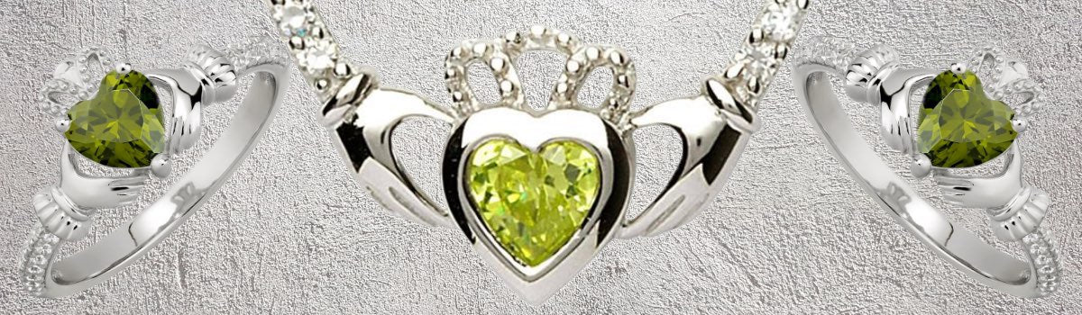 Peridot claddagh clearance ring