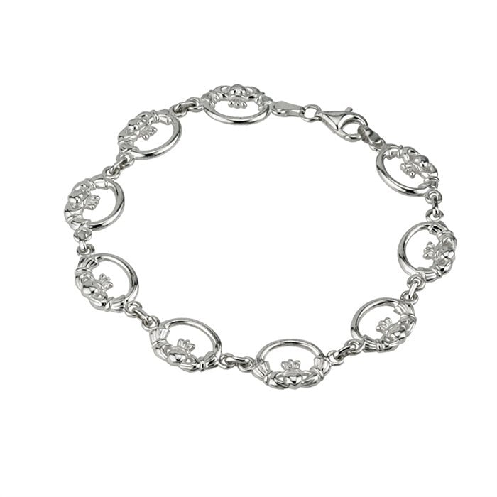 Sterling Silver Claddagh Bracelet S5372– CladdaghRING.com
