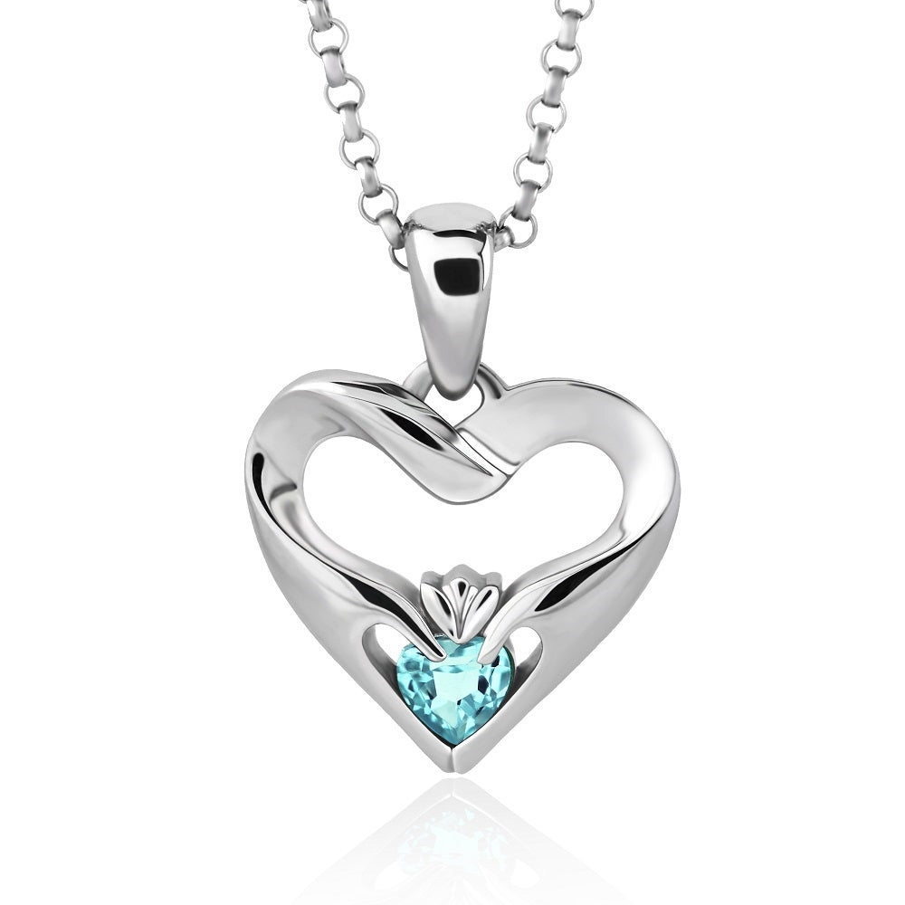 Silver Claddagh Pendant UPS-16436SB– CladdaghRING.com