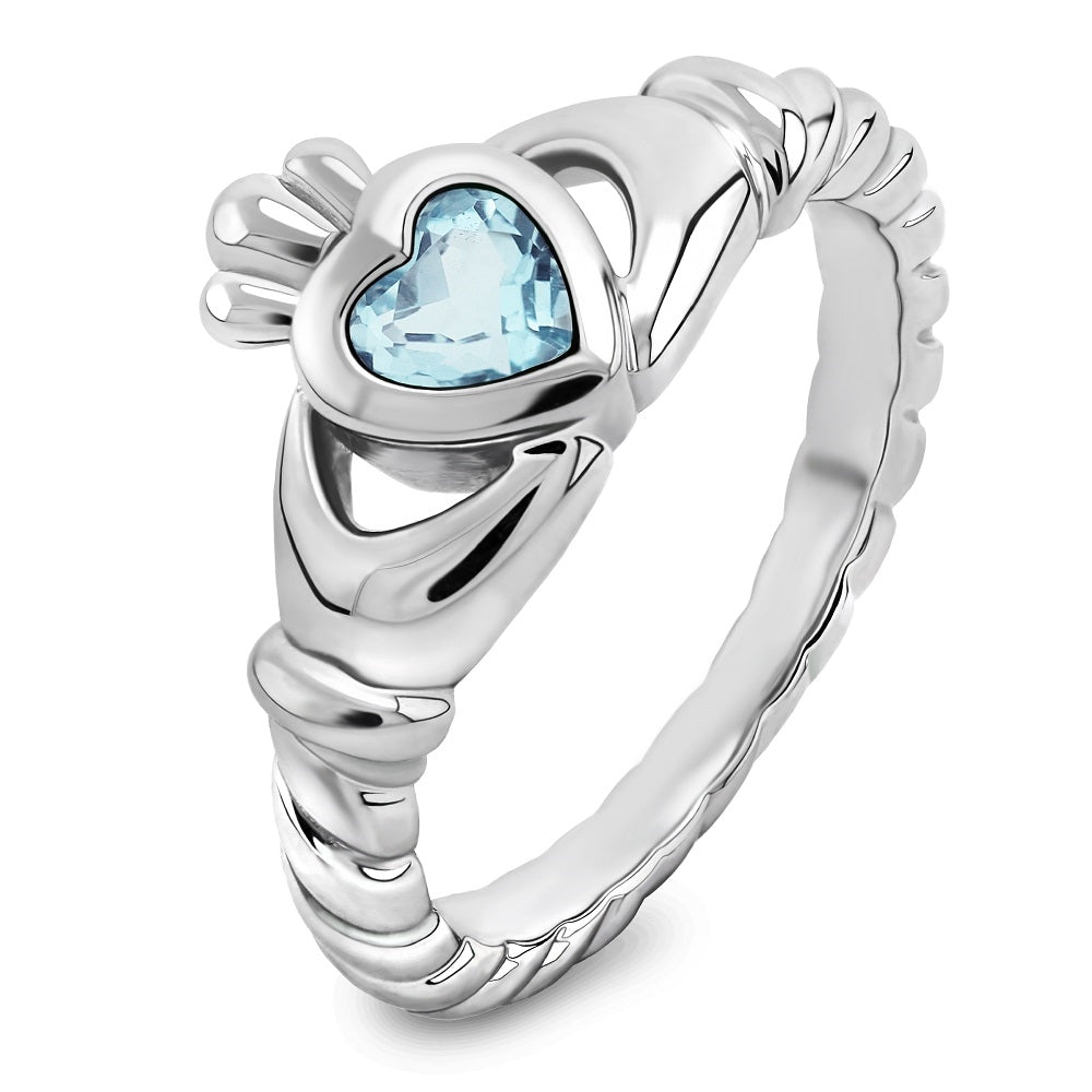 Ladies Silver Claddagh Ring ULS-16424SB– CladdaghRING.com