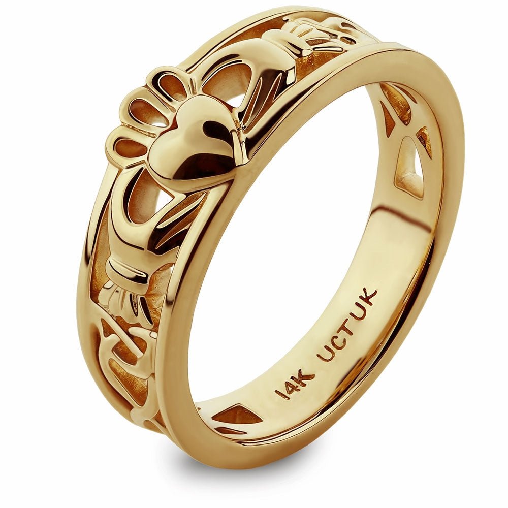 Gold Claddagh Ring ULG-6157Y in 14K Yellow Gold.– CladdaghRING.com