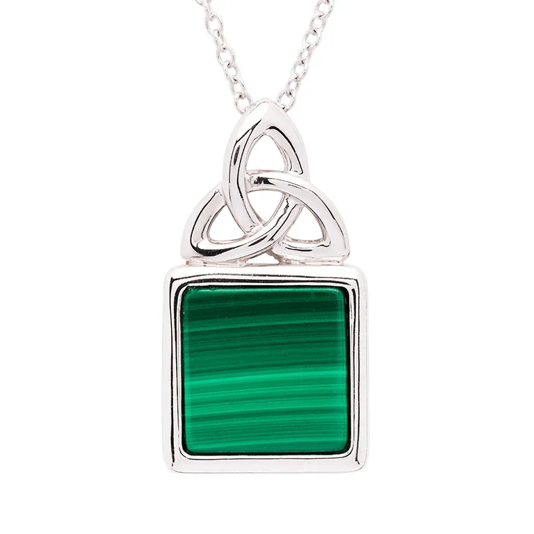 Sterling silver outlets malachite pendant